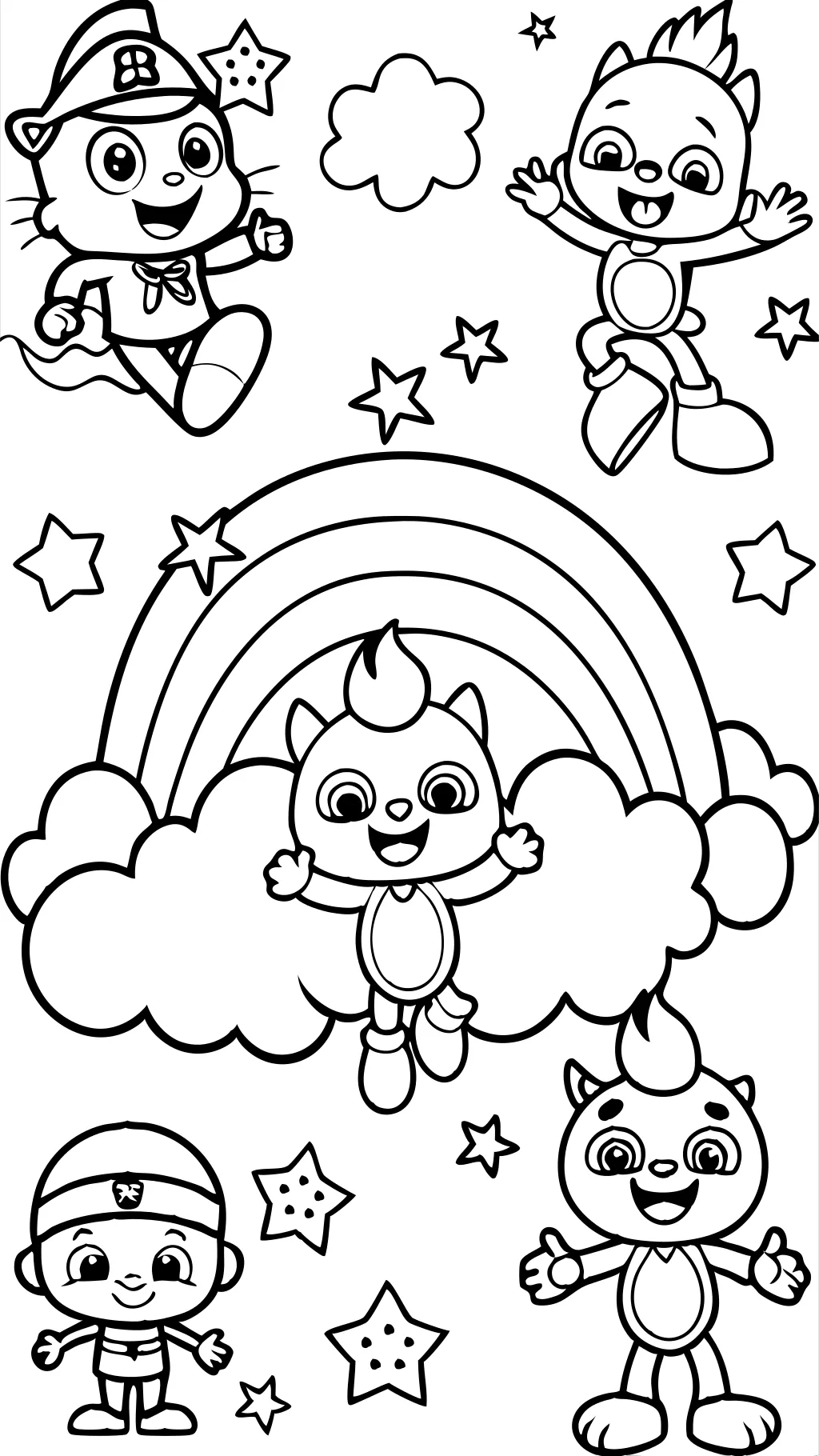 Nick Jr Kids Rainbow Rangers Coloring Pages